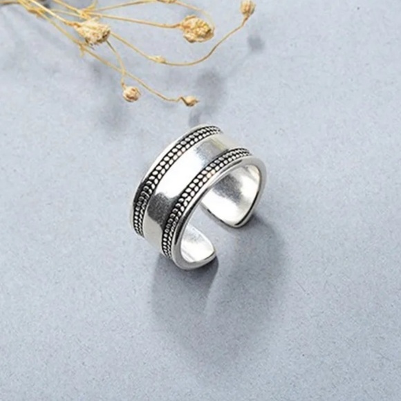 Retro 925 Sterling Silver Band Ring - Picture 7 of 11